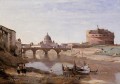 Rome Castle SantAngelo plein air Romanticism Jean Baptiste Camille Corot